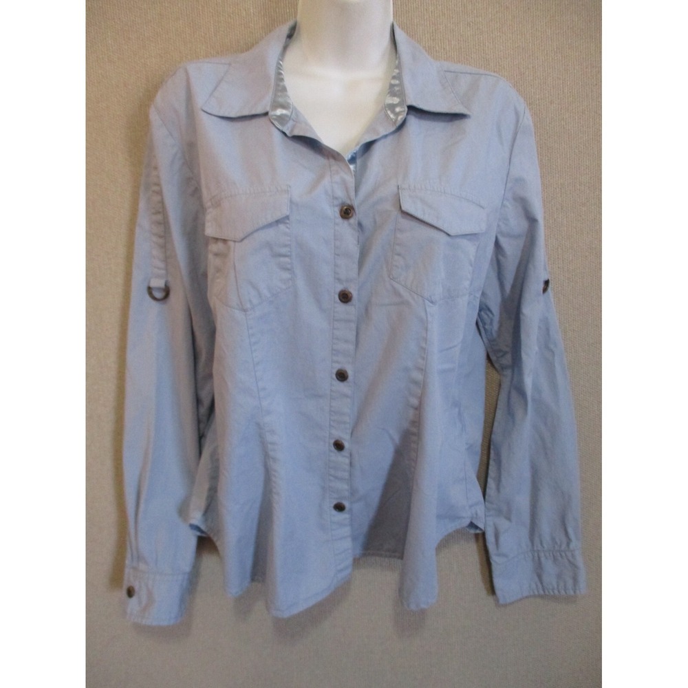 ALC Atlast Classics Tab Sleeve Button Up Shirt Size Large